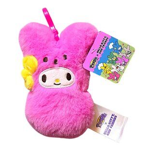 Sanrio Hello Kitty My Melody x PEEPS Bunny Plush Clip 2026 New Release Bag Charm
